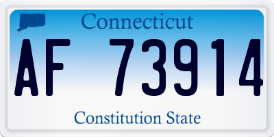 CT license plate AF73914