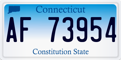 CT license plate AF73954