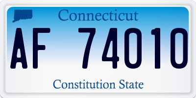 CT license plate AF74010