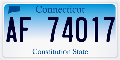 CT license plate AF74017