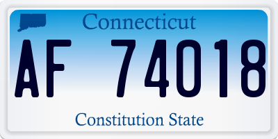 CT license plate AF74018