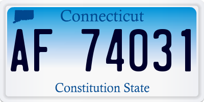 CT license plate AF74031