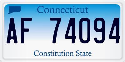 CT license plate AF74094