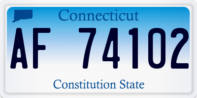 CT license plate AF74102