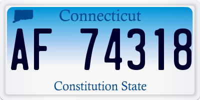 CT license plate AF74318