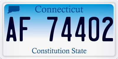 CT license plate AF74402