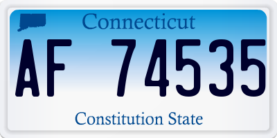 CT license plate AF74535