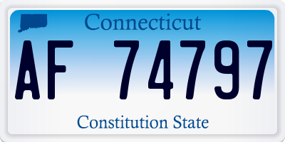 CT license plate AF74797
