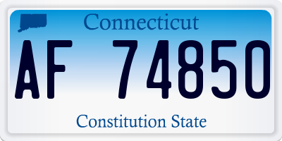 CT license plate AF74850