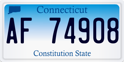 CT license plate AF74908