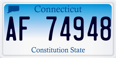 CT license plate AF74948