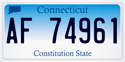 CT license plate AF74961