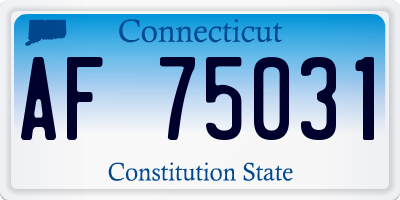 CT license plate AF75031