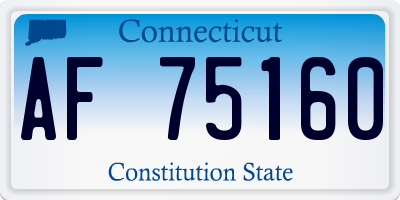 CT license plate AF75160