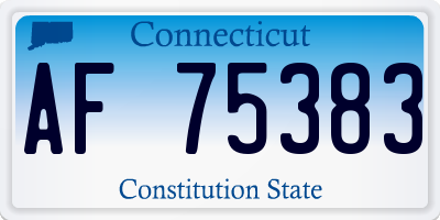 CT license plate AF75383