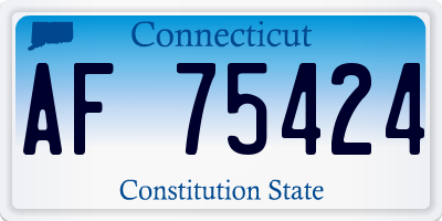 CT license plate AF75424