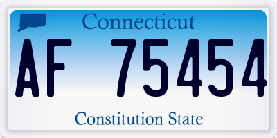 CT license plate AF75454