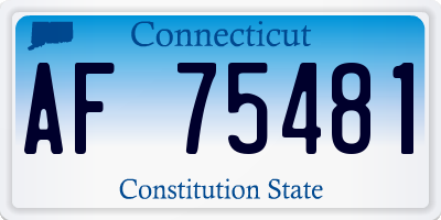 CT license plate AF75481