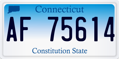 CT license plate AF75614