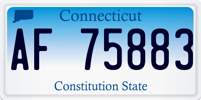 CT license plate AF75883