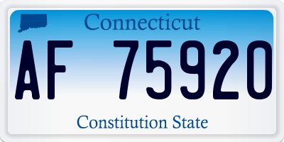 CT license plate AF75920