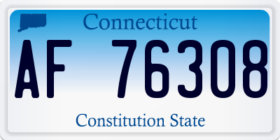 CT license plate AF76308