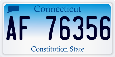 CT license plate AF76356