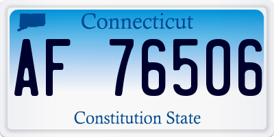 CT license plate AF76506