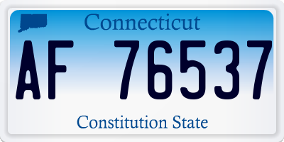 CT license plate AF76537