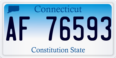 CT license plate AF76593
