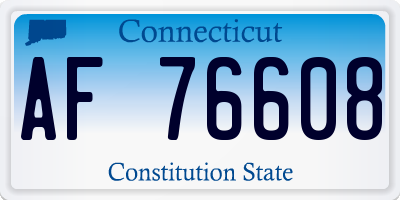 CT license plate AF76608