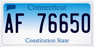 CT license plate AF76650