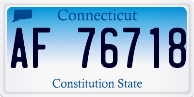 CT license plate AF76718