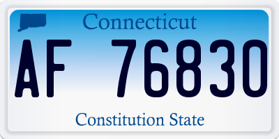 CT license plate AF76830