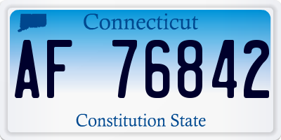 CT license plate AF76842