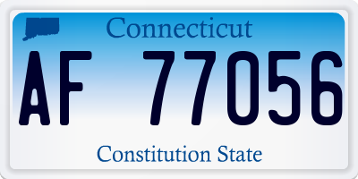 CT license plate AF77056