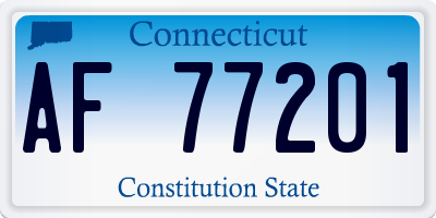 CT license plate AF77201