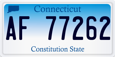 CT license plate AF77262