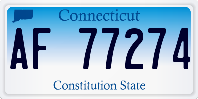 CT license plate AF77274