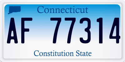 CT license plate AF77314