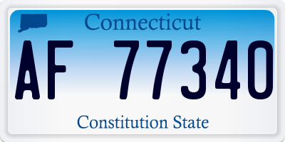 CT license plate AF77340