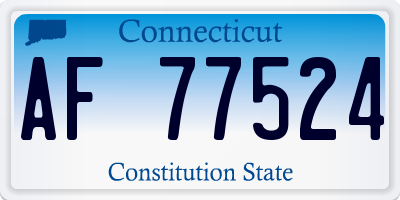 CT license plate AF77524