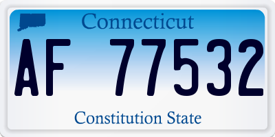 CT license plate AF77532