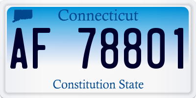 CT license plate AF78801