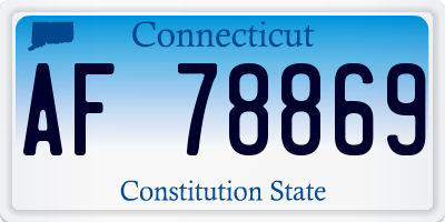 CT license plate AF78869