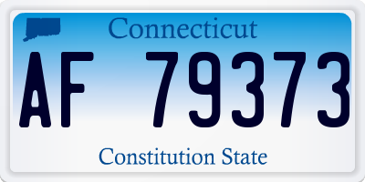 CT license plate AF79373