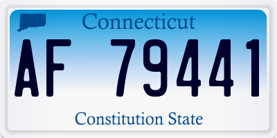 CT license plate AF79441