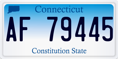 CT license plate AF79445