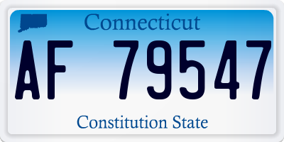 CT license plate AF79547