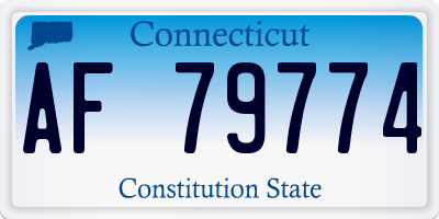 CT license plate AF79774